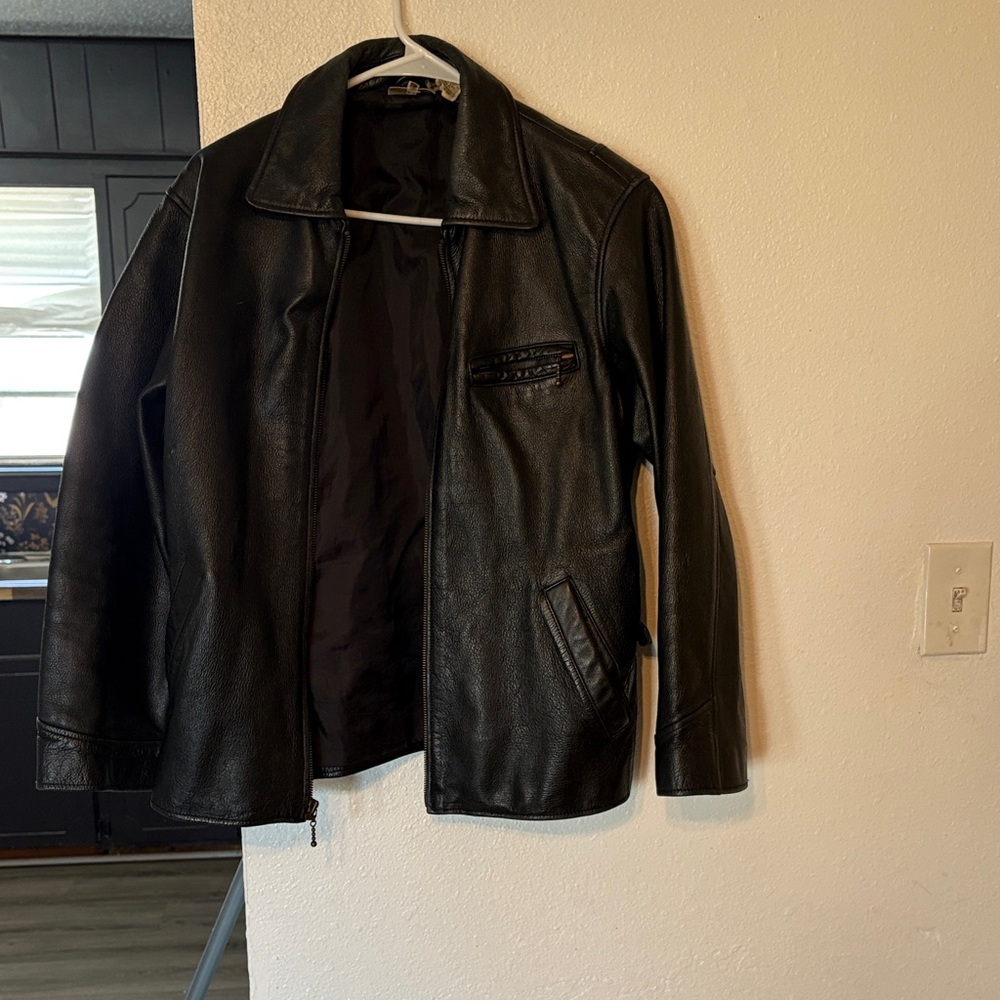 Newport News Classic Black Leather Jacket